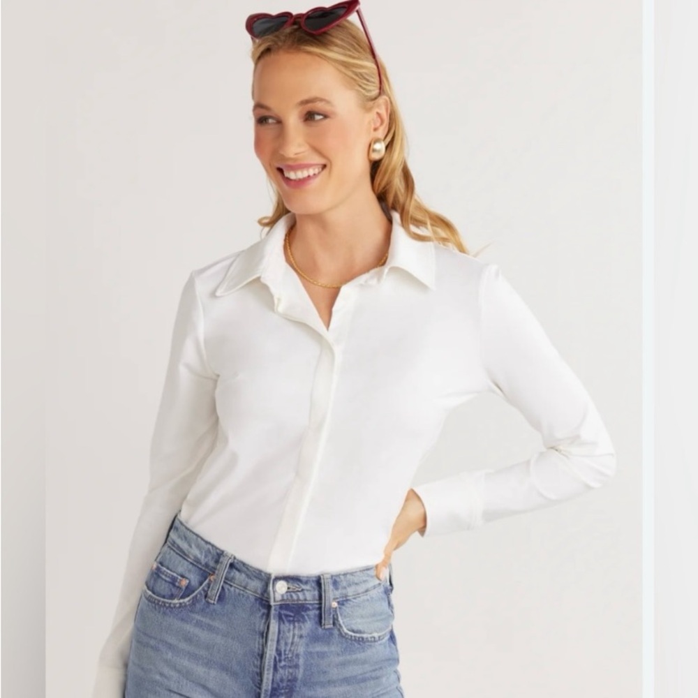 Dudley Stephens Cream Button Down Shirt